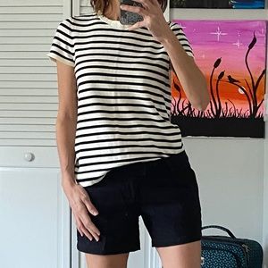 J Crew Black & White Knit Top